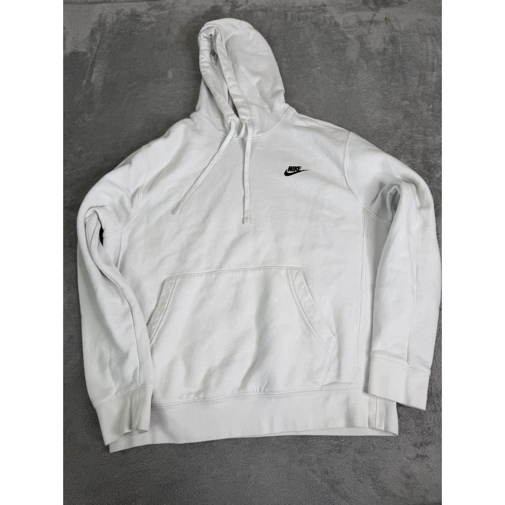 Nike Sportswear Club Fleece Pullover Hoodie Men's Size Medium White